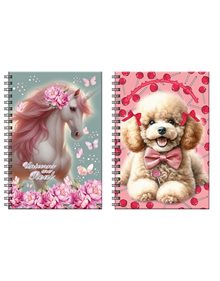 Τετράδιο Σπιράλ Ριγέ 2 Θεμάτων Love Poodle - Butterfly Unicorn - 357-21402 Back Me Up Τετράδια