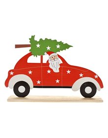 Χριστουγεννιάτικο Διακοσμητικό Ξύλινο Αυτοκίνητο Με Άγιο Βασίλη - 79496 Alexandros Iliadis Χριστουγεννιάτικη Διακόσμηση