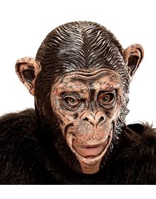 Αποκριάτικη Μάσκα Προσώπου Latex Χιμπατζής Με Ανοιχτό Στόμα - 00425 Magic Season Μάσκες