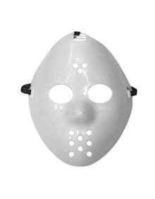 Αποκριάτικη Μάσκα Προσώπου Τρελού Με Τρύπες Λευκή - 232136 Carnavalista Μάσκες