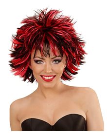 Αποκριάτικη Περούκα Ενηλίκων Steamy Μαύρη Κόκκινη - 04412 Widmann Περούκες
