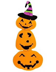 Αποκριάτικο Διακοσμητικό 3 Κολοκύθες Με Καπέλο Μάγισσας 60cm - 51943 Widmann Διακόσμηση