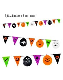 Αποκριάτικη Γιρλάντα Halloween Με Σημαιάκια & Μπαλόνια 3,6m - 51941 Widmann Διακόσμηση
