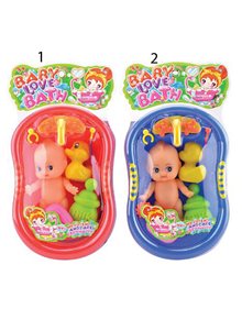 Κούκλα Μωρό Με Μπανιέρα & Αξεσουάρ Σε 2 Σχέδια - 70712256 BlablaToys D.I Μωρά