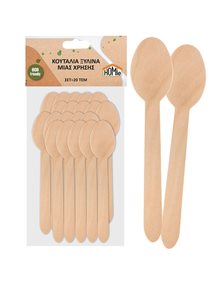 Κουταλάκια Ξύλινα Μιας Χρήσης Σετ 20τμχ - 1002101 HOMie Πιατάκια