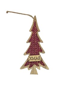 Χριστουγεννιάτικο Ξύλινο Στολίδι Δεντράκι Με Πλέξη - 1132832 XmasFest Χριστουγεννιάτικα Στολίδια