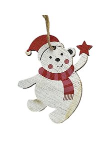 Χριστουγεννιάτικο Ξύλινο Στολίδι Αρκουδάκι 7cm - 1133175 XmasFest Χριστουγεννιάτικα Στολίδια