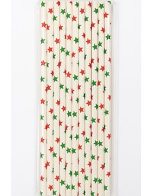 Καλαμάκια Χάρτινα Σετ 10τμχ Με Αστέρια 20cm- 3766 HOMie Καλαμάκια