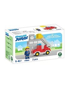 Playmobil Junior Πυροσβέστης Με Κλιμακοφόρο Όχημα - 71683 Playmobil Playmobil