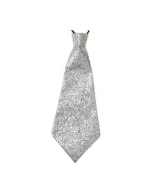 Αποκριάτικη Γραβάτα Ενηλίκων Με Glitter Ασημί - 9363A Widmann Αποκριάτικα Αξεσουάρ