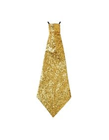 Αποκριάτικη Γραβάτα Ενηλίκων Με Glitter Χρυσή - 9362G Widmann Αποκριάτικα Αξεσουάρ