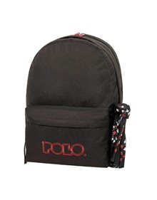 Polo Σακίδιο Πλάτης Original Double Scarf Black/Bordeaux - 9012352033 Polo Τσάντες Γυμνασίου | Λυκείου