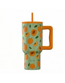 Παγούρι Θερμός Straw Tumbler XL Save The Aegean Peach Garden 900ml - 01-41632 Estia Home Art Tumbler