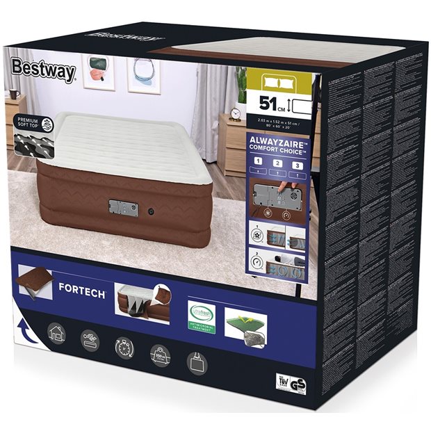 Φουσκωτό Διπλό Στρώμα Ύπνου AlwayzAire Καφέ | Bestway - 69037