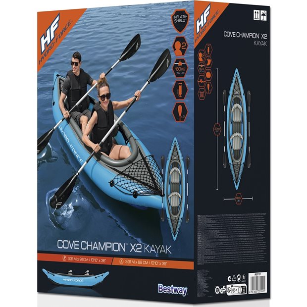 Φουσκωτό Kayak Hydro-Force Bestway Cove Champion 2 Ατόμων - 65131