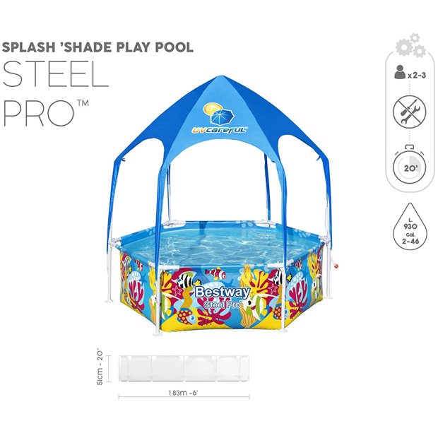 Πισινα Steel Pro Splash In Shade Bestway - 5618T