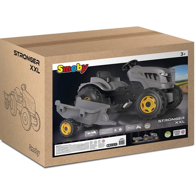 Πεταλοκινητο Τρακτερ Smoby Stronger Xxl & Καροτσα - 7600710202