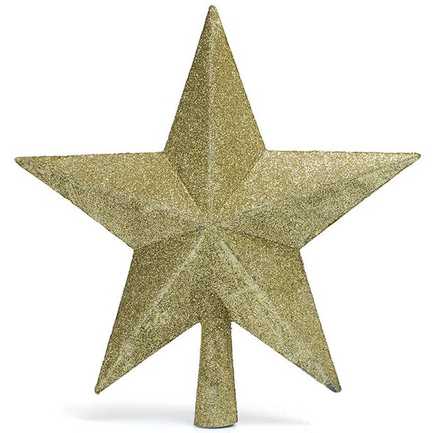 Χριστουγεννιάτικη Κορυφή Αστέρι Με Glitter 25εκ Χρυσή - 5808