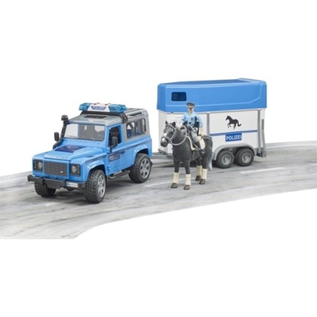 Αστυνομικο Land Rover & Τρειλερ & Εφιππο Αστυνομικο | Bruder - BR002588