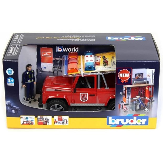 Πυροσβεστικο Τμημα Με Land Rover & Πυροσβεστη | Bruder - 62701