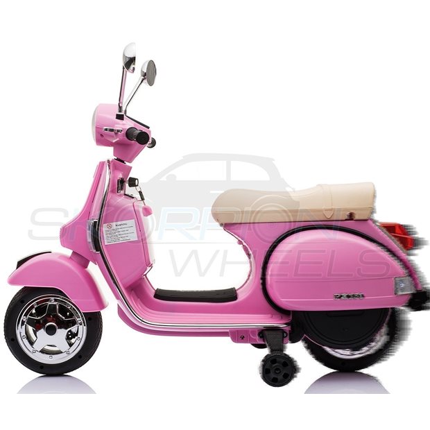 Ηλεκτροκίνητη Μηχανή Piaggio Vespa Original License 12V Ροζ | Skorpion Wheels - 5245050