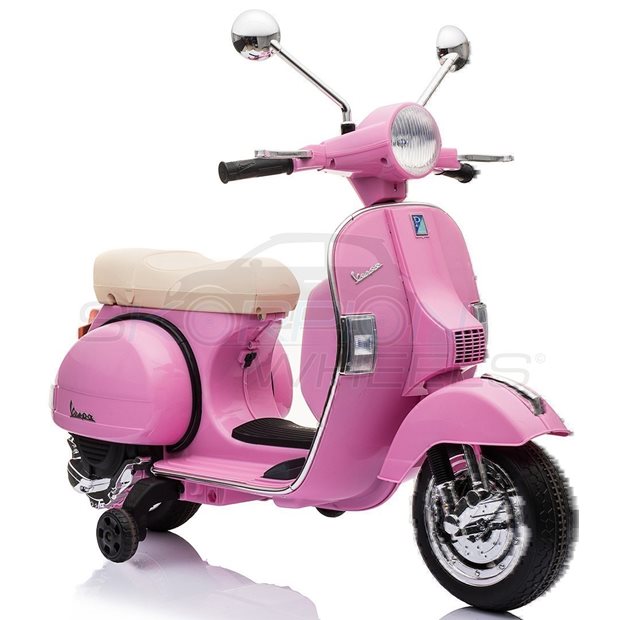 Ηλεκτροκίνητη Μηχανή Piaggio Vespa Original License 12V Ροζ | Skorpion Wheels - 5245050
