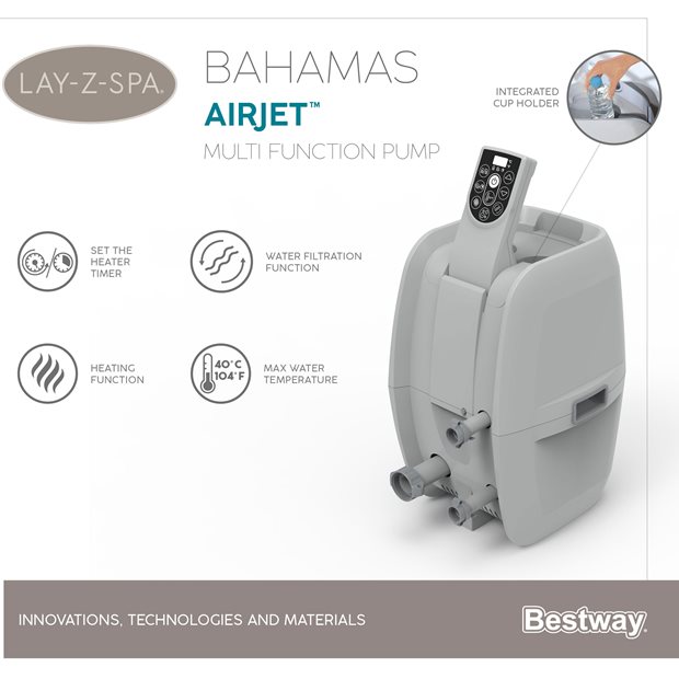 Φουσκωτο Bestway Lay-Z Spa Bahamas AirJet 2-4 Ατομων - 60005