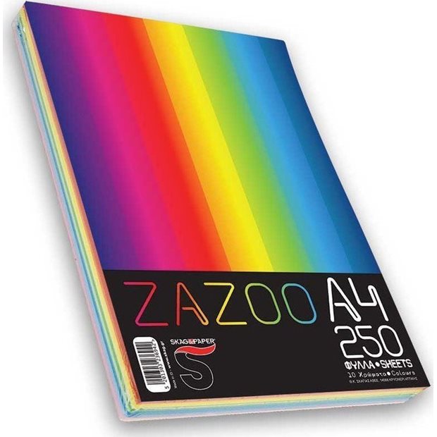 Skag Zazoo Χαρτι Α4 Φωτοτυπικο 80gr/m² 10 Χρωματων - 236942