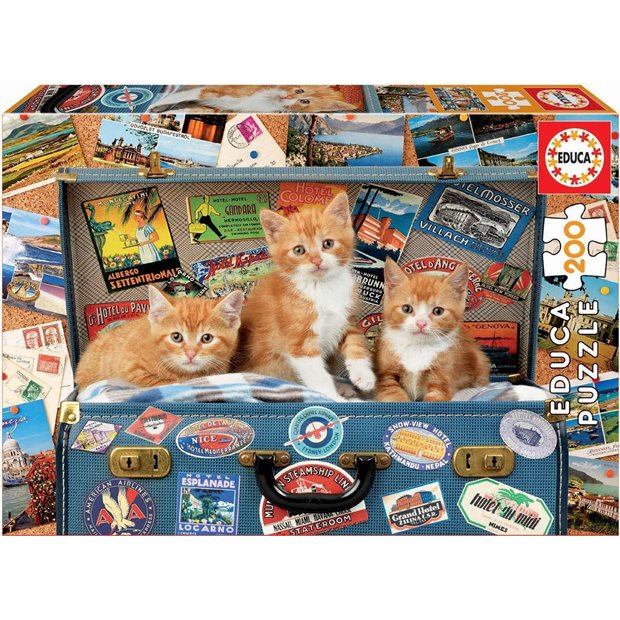 Παζλ 200pcs Educa Travelling Kittens - 18065