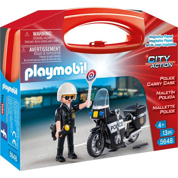 Playmobil City Action Βαλιτσάκι Αστυνόμος Με Μοτοσικλέτα - 5648