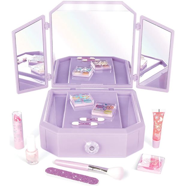 Deluxe Light Up Mirrored Vanity And Cosmetic Set  - 2532