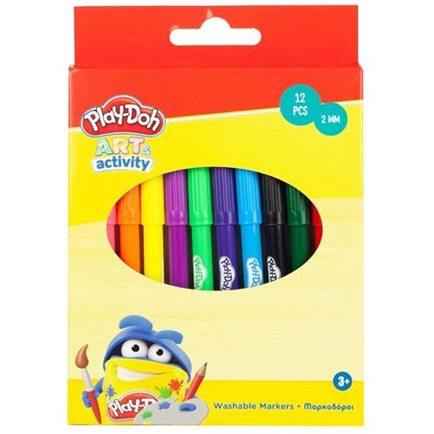 Play-Doh Μαρκαδοροι Ζωγραφικης 12 Χρωματα Wasable - 320-00001