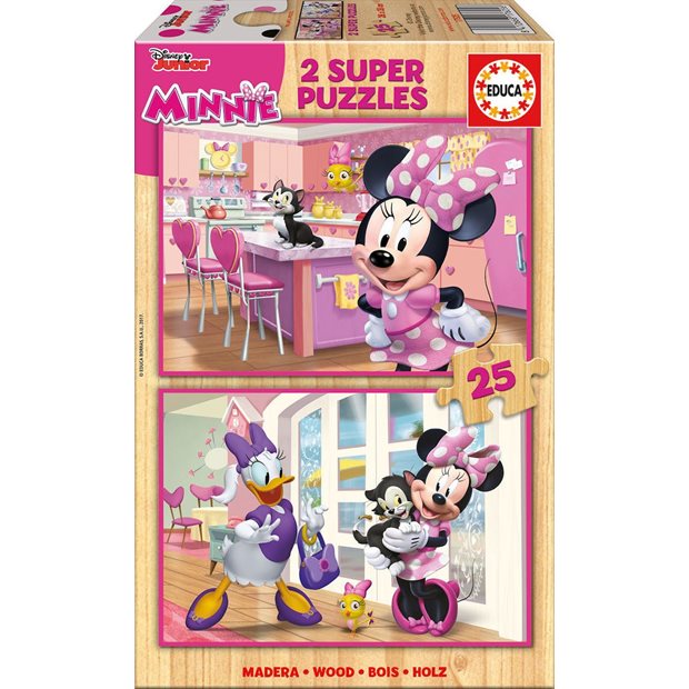 Παζλ Ξύλινο Educa Minnie 2 x 25pcs - 17625