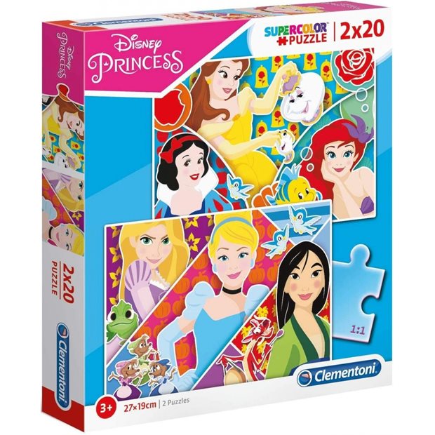 Παζλ 2x20pcs Super color Πριγκιπισσες Disney - 1200-24766