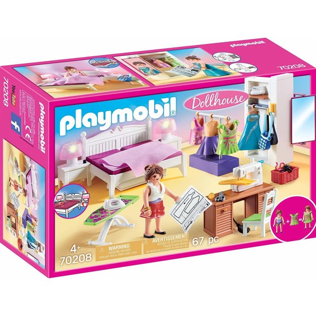 Playmobil Dollhouse Υπνοδωμάτιο Με Ατελιέ Ραπτικής - 70208