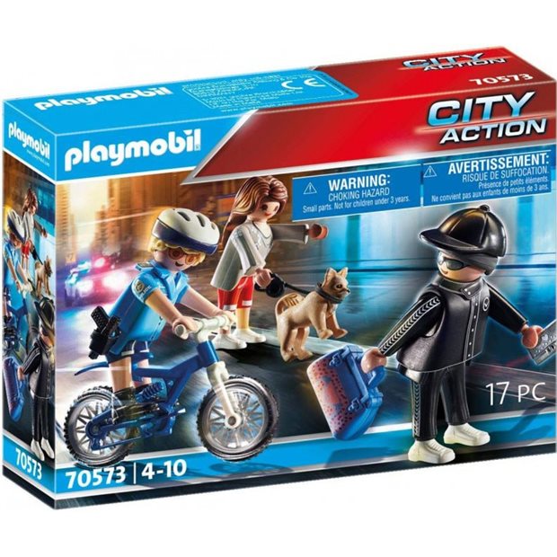 Playmobil City Action Αστυνομικός Με Ποδήλατο Και Πορτοφολάς - 70573