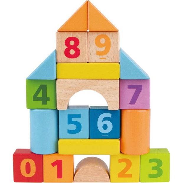 Hape Ξυλινο Σετ Τουβλακια Beech Block Count N' Build - E8388