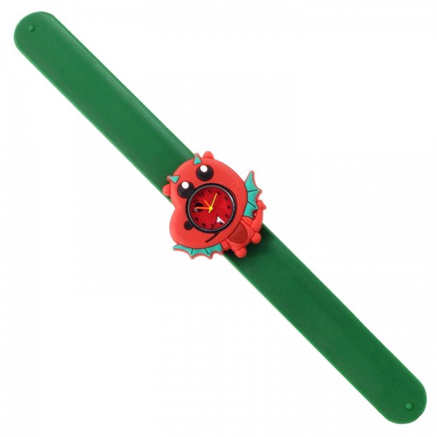 Παιδικό Ρολόι Χειρός Με Λουράκι Σιλικόνης Slap 3D Δράκος Wacky Watches - 14482323