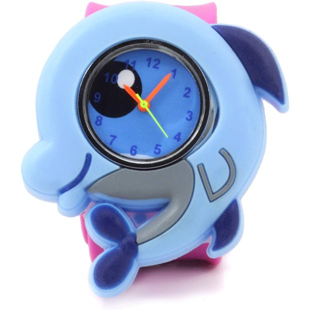 Παιδικό Ρολόι Χειρός Με Λουράκι Σιλικόνης Slap 3D Δελφίνι Wacky Watches - 14482305