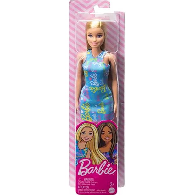 Κούκλα Barbie Λουλουδάτα Φορέματα Ξανθιά Με Γαλάζιο Φόρεμα - HGM59