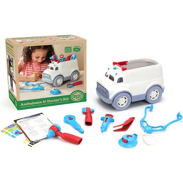Green Toys Παιδικο Ασθενοφορο και Σετ Γιατρου - AMDK1313