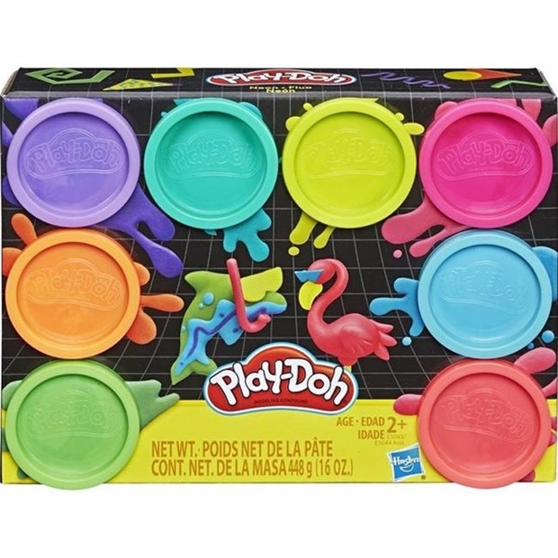 Βαζακια Πλαστελινης Play-Doh Neon 8τμχ - E5063