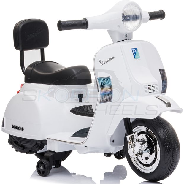 Ηλεκτροκίνητη Μηχανή Piaggio Vespa Original License 6V Λευκή | Skorpion Wheels - 5245008