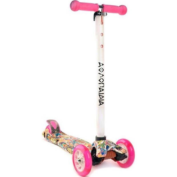 Παιδικό Πατίνι Scooter Αθλοπαιδιά Με Φως Στις Ρόδες Φούξια - 002.61210/10