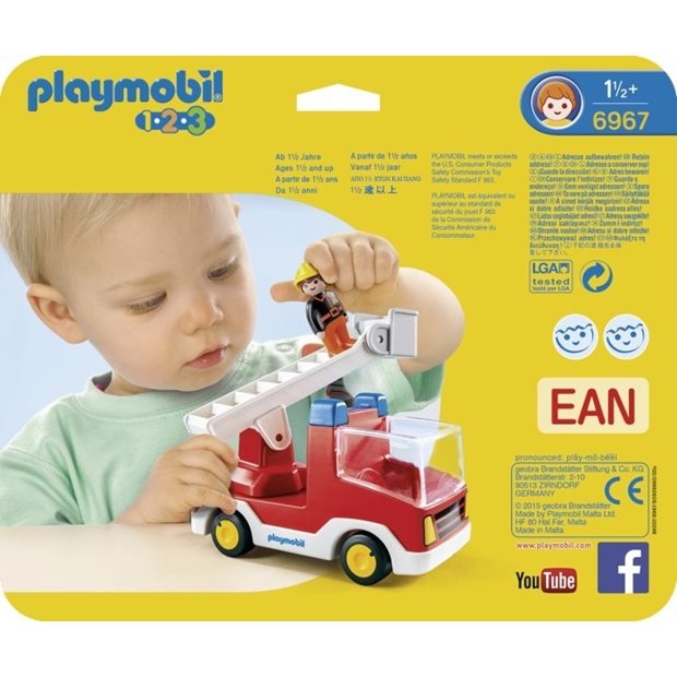 Playmobil Πυροσβεστης Με Κλιμακοφορο Οχημα - 6967