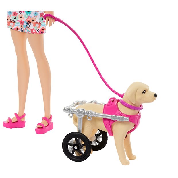 Κούκλα Barbie Κουταβάκια Με Αναπηρικό Αμαξίδιο - HTK37