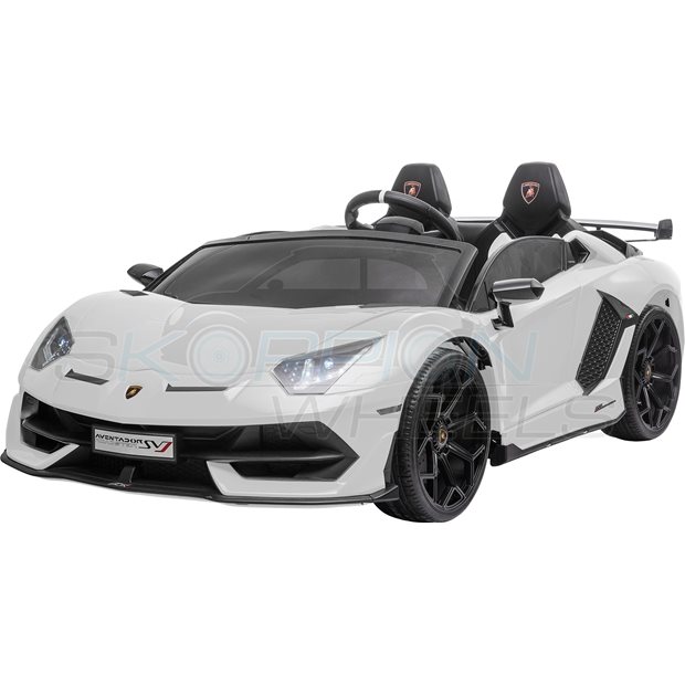 Ηλεκτροκίνητο Αυτοκίνητο Lamborghini Aventador SVJ Original License 12V - Λευκό | Skorpion Wheels - 5246069