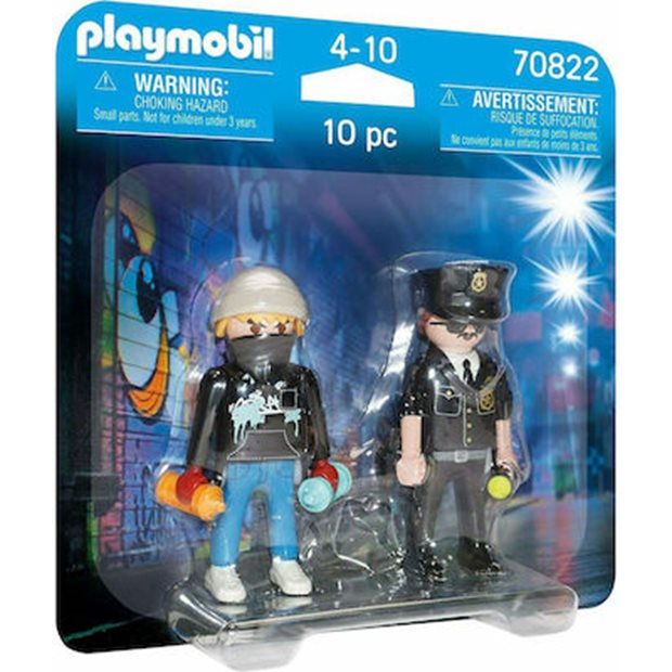 Playmobil City Action Duopack Αστυνομικός Και Καλλιτέχνης Γκράφιτι - 70822