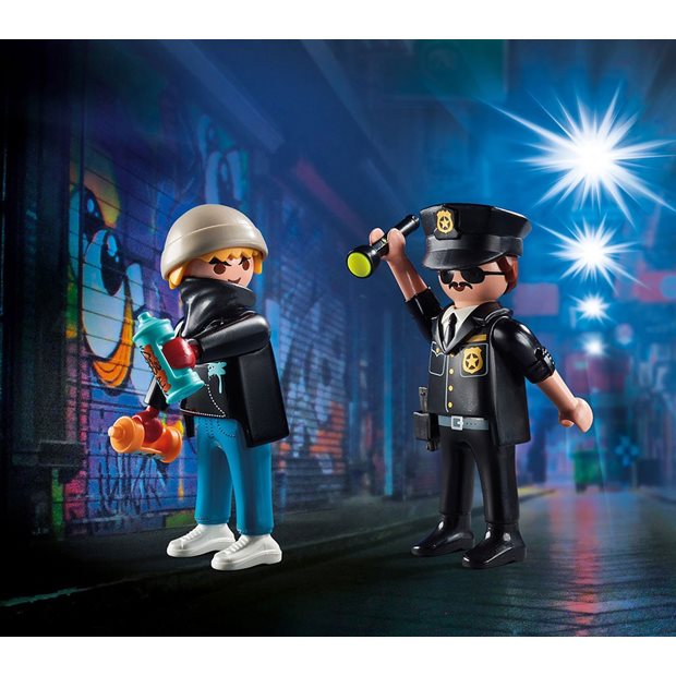 Playmobil City Action Duopack Αστυνομικός Και Καλλιτέχνης Γκράφιτι - 70822
