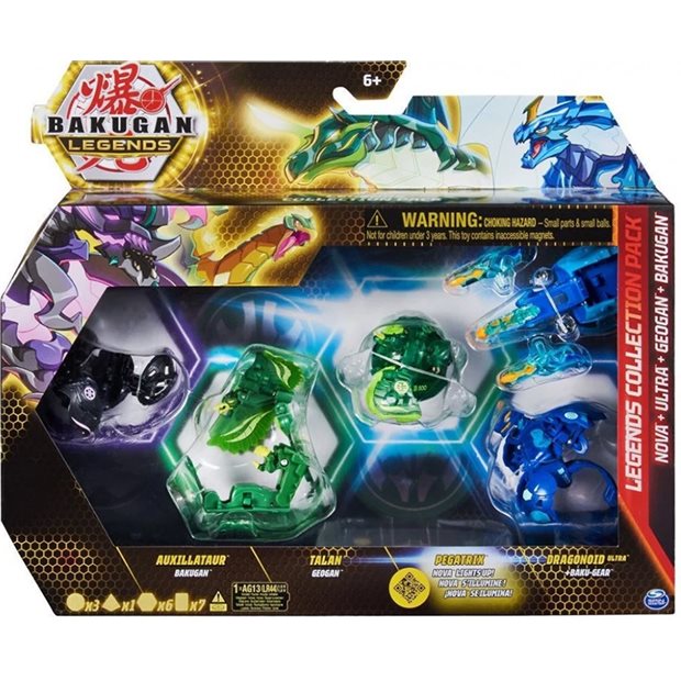 Bakugan Legends Collection Pack Nova+Ultra+Geogan+Bakugan Maxodon/Hyenix/Hanoj/Nillious Ultra - 20140073